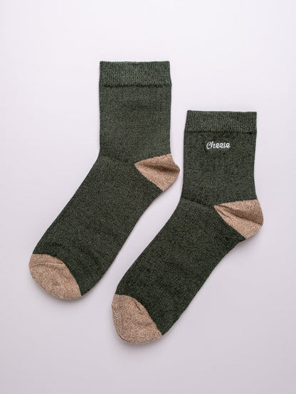 Cheese – Men's Cotton Crew Socks
