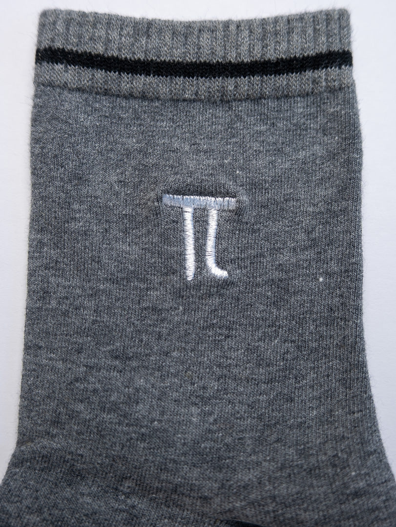 Pi Embroidery  Men's Cotton Quarter Socks– Versatile for Every Day