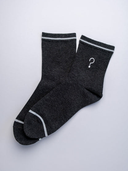 Question Mark Men's Quarter Cotton Socks – Soft & Durable