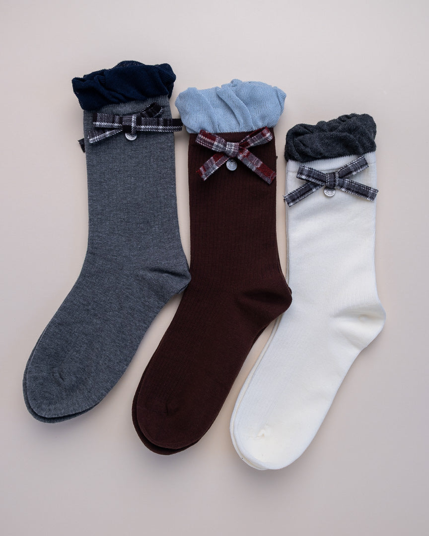 Chic Bow Women's Cotton Crew Socks