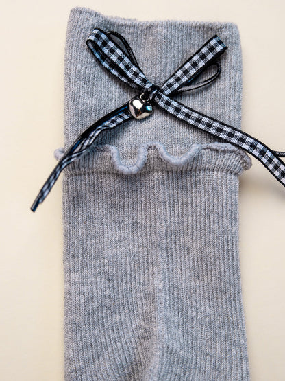 Ribbon Charm Ruffle Women's Crew Socks