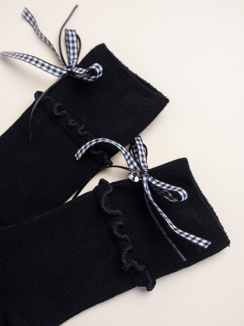 Ribbon Charm Ruffle Women's Crew Socks