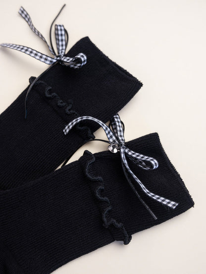 Ribbon Charm Ruffle Women's Crew Socks