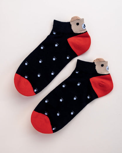 Polka Dot Bear – Cute Women's Ankle socks