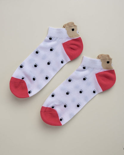 Polka Dot Bear – Cute Women's Ankle socks