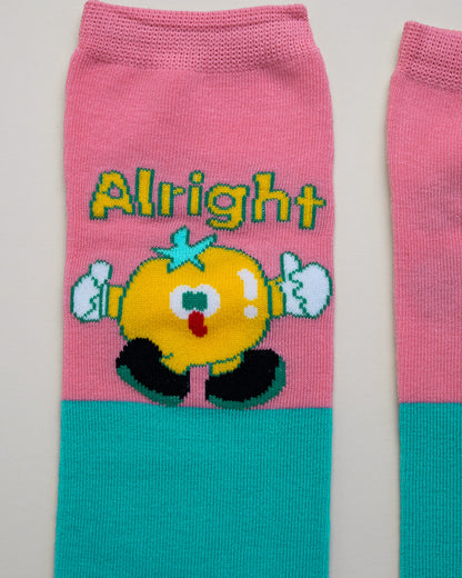 Kids' Cartoon Socks – Heel-Free Color Block Crew Socks