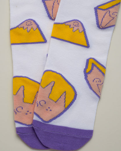 Kids' Cartoon Face Socks – Heel-Free Crew Socks