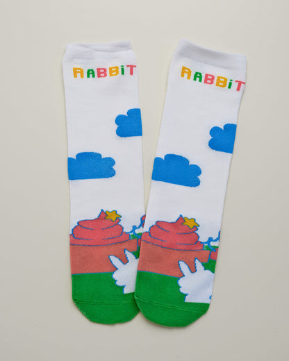 Kids' Cartoon Rabbit Socks – Heel-Free Crew Style