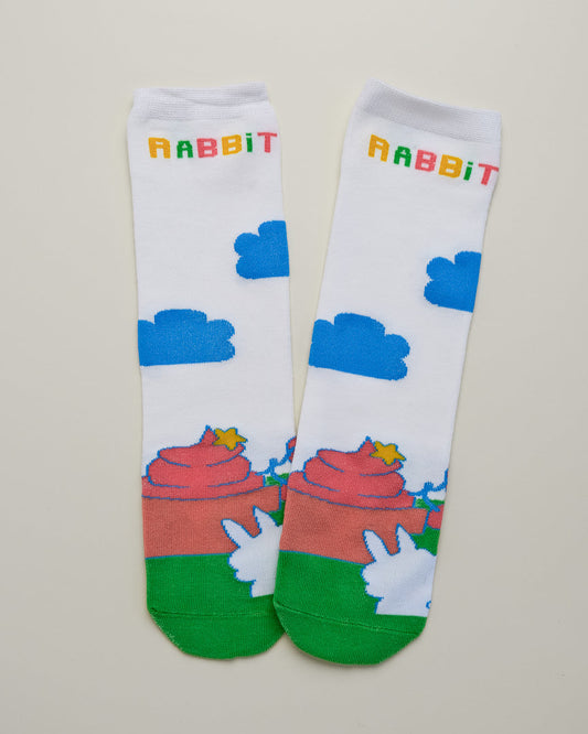 Kids' Cartoon Rabbit Socks – Heel-Free Crew Style