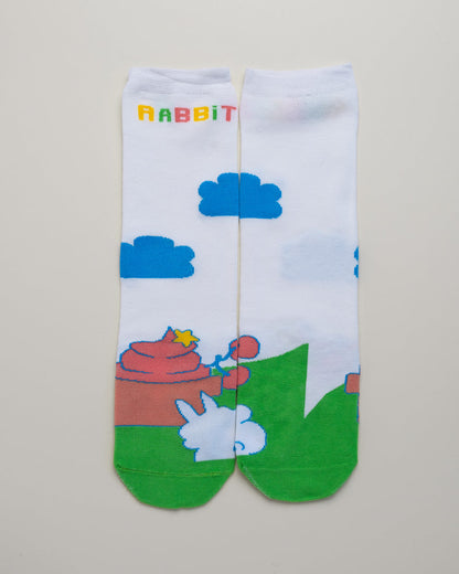 Kids' Cartoon Rabbit Socks – Heel-Free Crew Style
