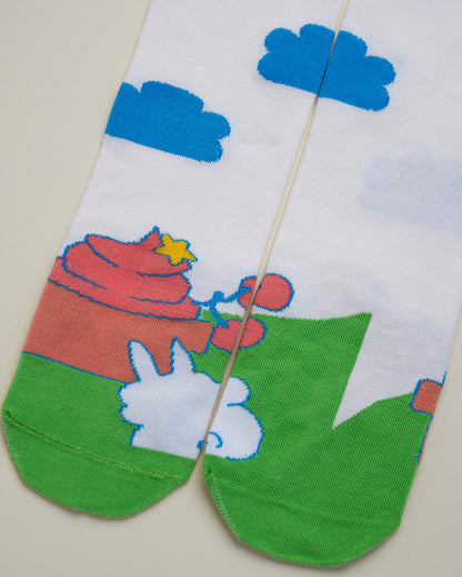 Kids' Cartoon Rabbit Socks – Heel-Free Crew Style