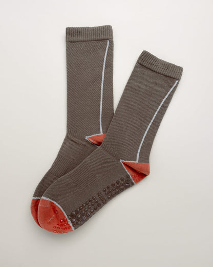 Color Block Grip Socks – Non-Slip Pilates & Yoga Women's Crew Socks