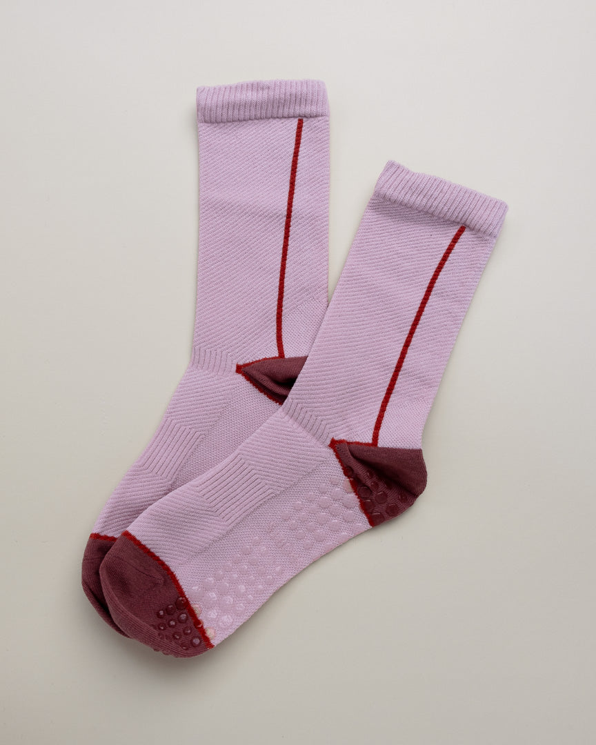 Color Block Grip Socks – Non-Slip Pilates & Yoga Women's Crew Socks