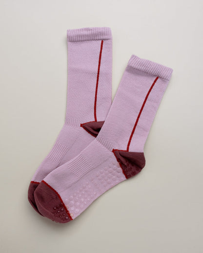 Color Block Grip Socks – Non-Slip Pilates & Yoga Women's Crew Socks