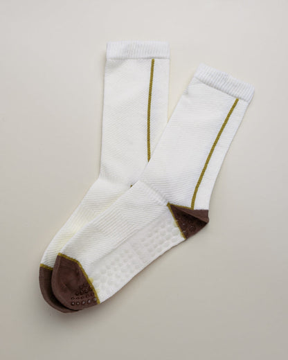 Color Block Grip Socks – Non-Slip Pilates & Yoga Women's Crew Socks