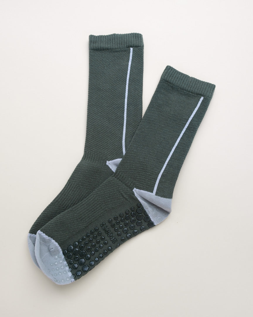 Color Block Grip Socks – Non-Slip Pilates & Yoga Women's Crew Socks