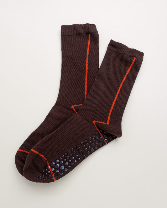 Color Block Grip Socks – Non-Slip Pilates & Yoga Women's Crew Socks