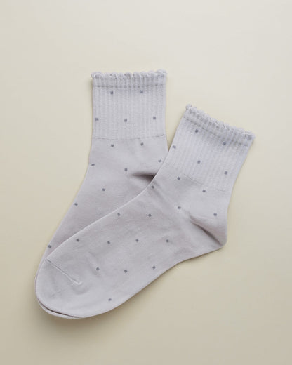 Mini Dots Ruffle Socks – Women's Quarter Socks