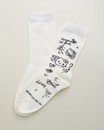 Cute Cartoon Graphic Women's Crew Socks