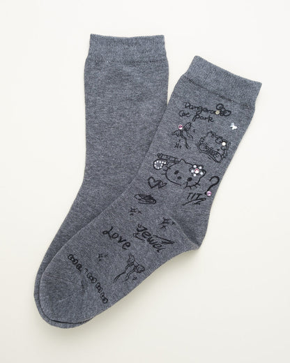 Cute Cartoon Graphic Women's Crew Socks