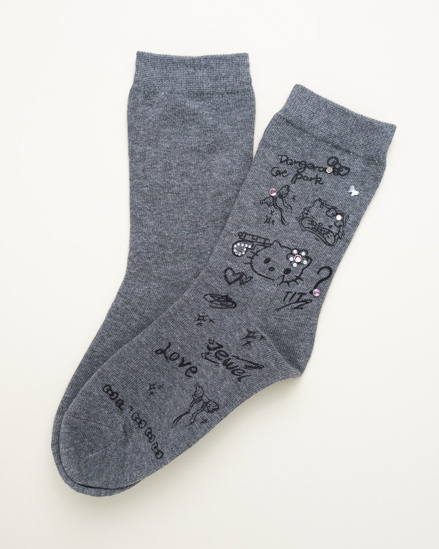 Cute Cartoon Graphic Women's Crew Socks
