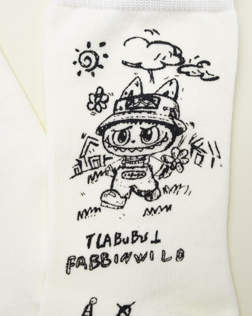Labubu Graphic – Women's Crew Socks