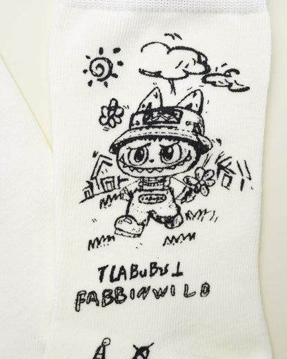 Labubu Graphic – Women's Crew Socks