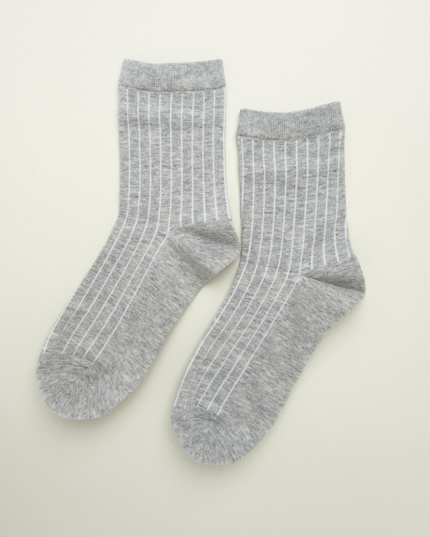 Ribbed Cotton Crew Socks