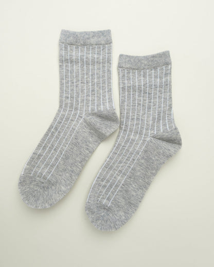 Ribbed Cotton Crew Socks