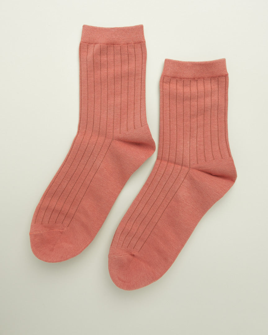 Ribbed Cotton Crew Socks