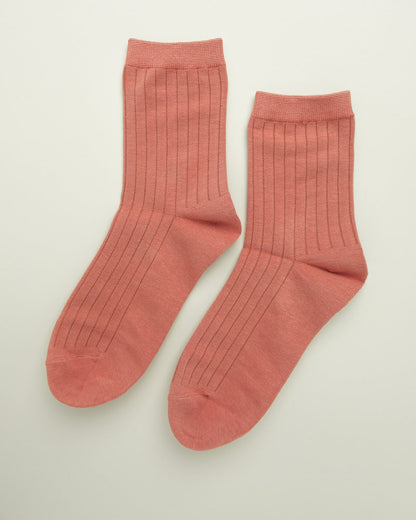 Ribbed Cotton Crew Socks