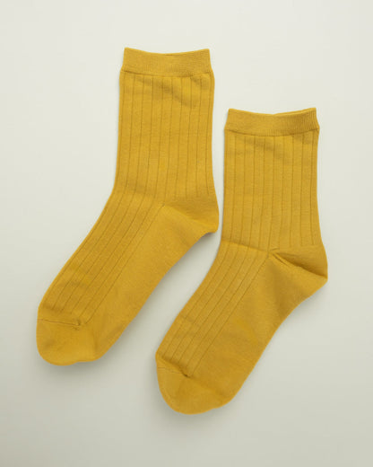 Ribbed Cotton Crew Socks