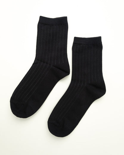 Ribbed Cotton Crew Socks