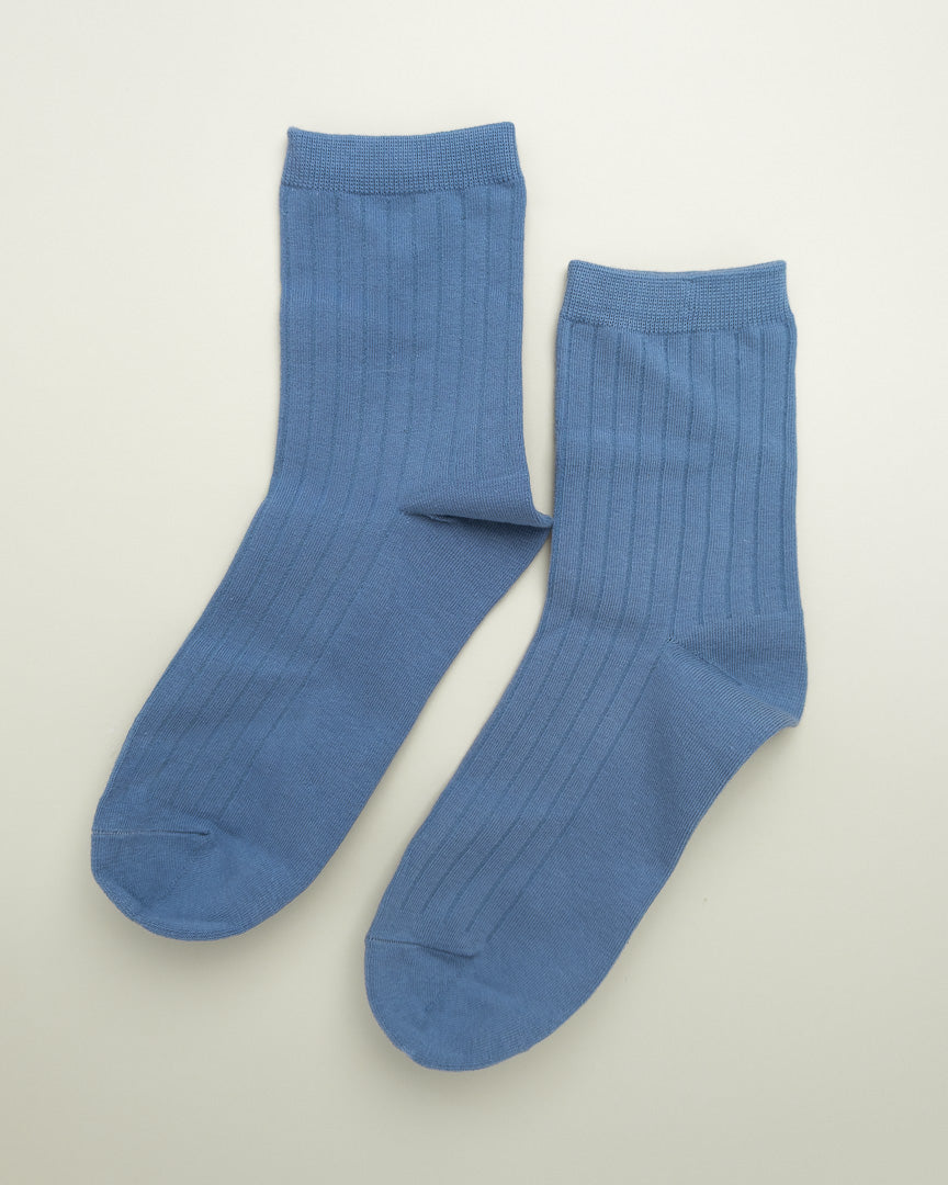 Ribbed Cotton Crew Socks