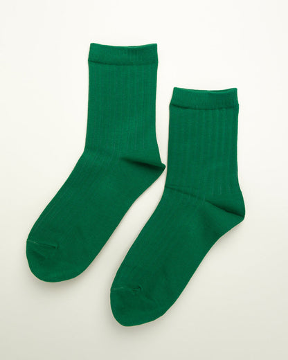 Ribbed Cotton Crew Socks