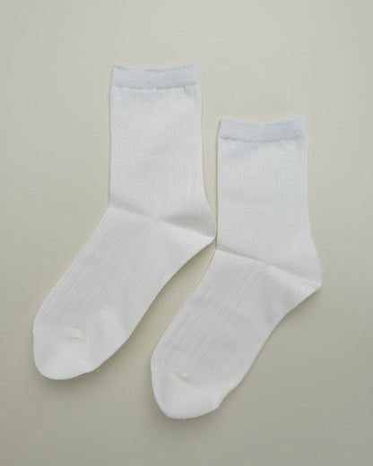 Ribbed Cotton Crew Socks