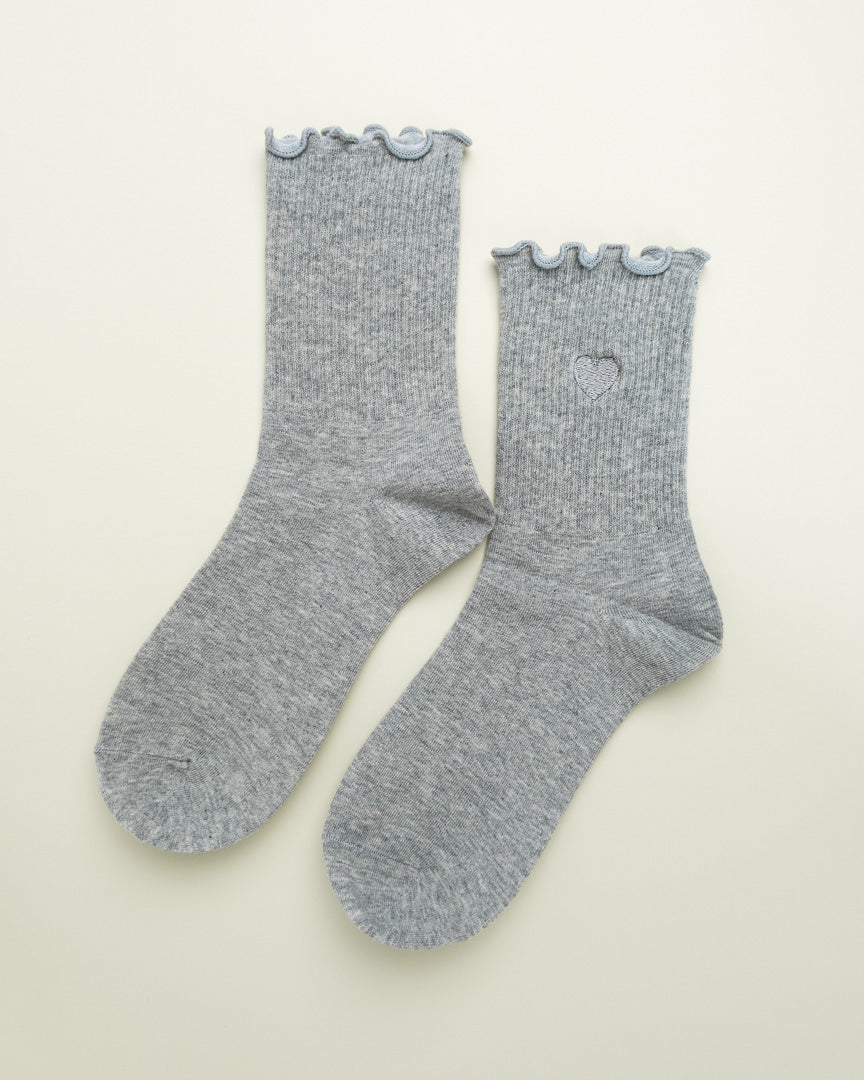 Sweet Heart Ruffle – Women's Crew Socks
