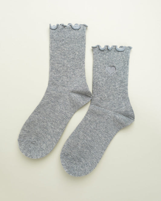 Sweet Heart Ruffle – Women's Crew Socks
