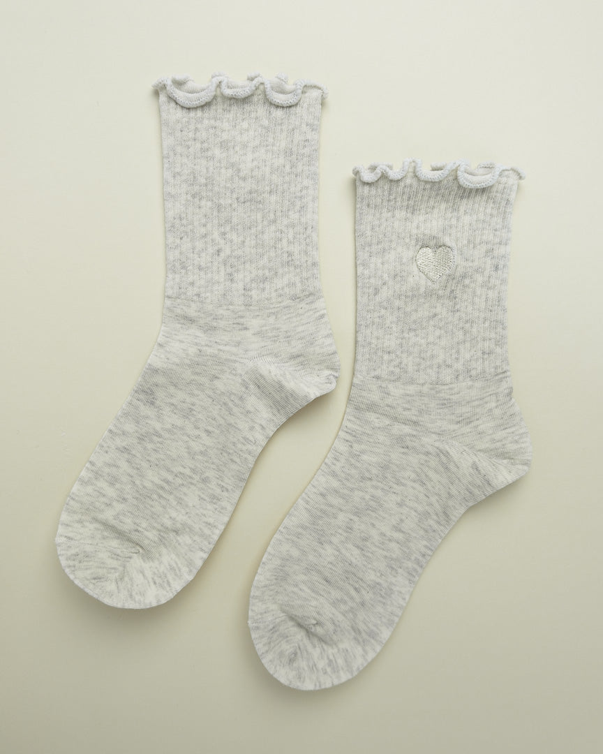 Sweet Heart Ruffle – Women's Crew Socks