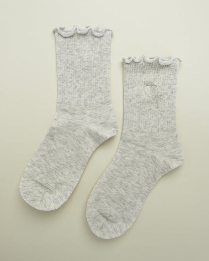 Sweet Heart Ruffle – Women's Crew Socks