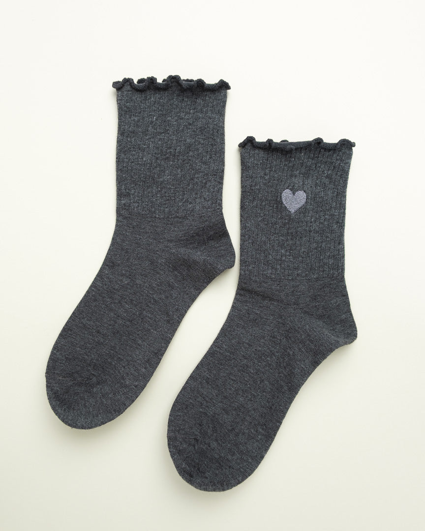 Sweet Heart Ruffle – Women's Crew Socks