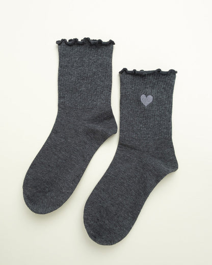 Sweet Heart Ruffle – Women's Crew Socks
