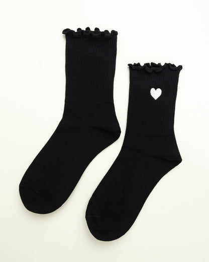 Sweet Heart Ruffle – Women's Crew Socks