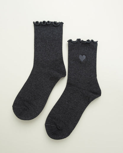 Sweet Heart Ruffle – Women's Crew Socks