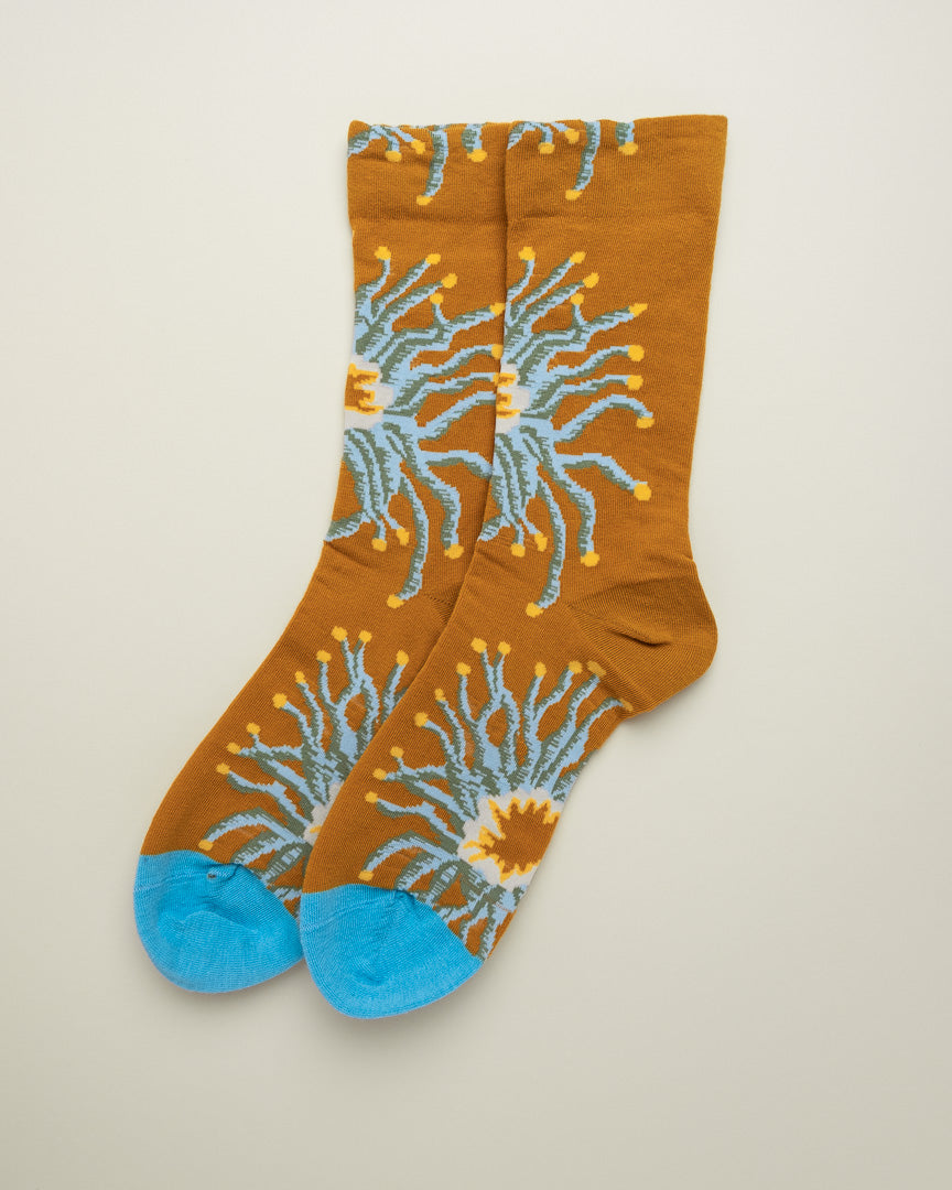 Golden Bloom – Women's Crew Socks