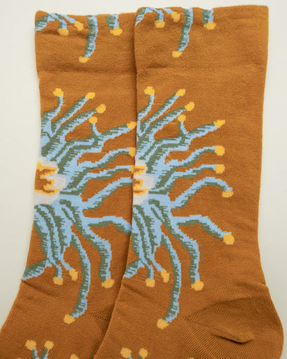 Golden Bloom – Women's Crew Socks