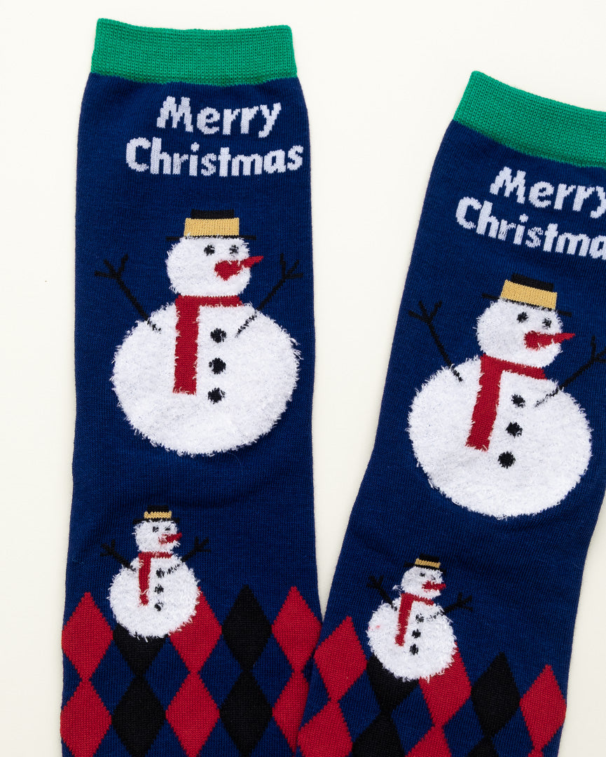 Snowman Christmas Socks – Women's Crew Socks