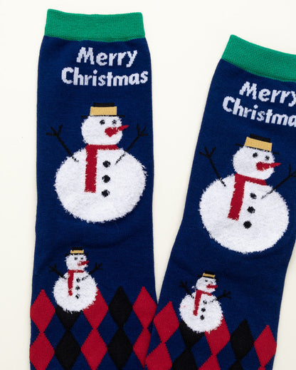 Snowman Christmas Socks – Women's Crew Socks