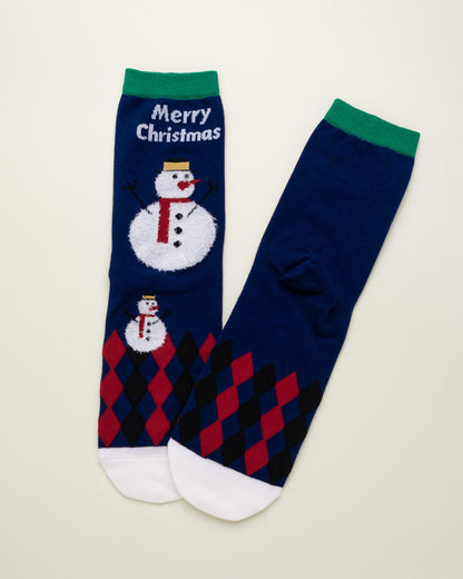 Snowman Christmas Socks – Women's Crew Socks