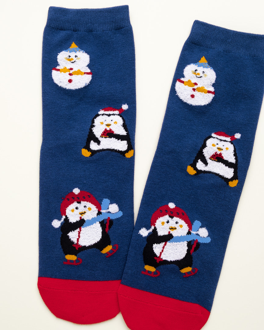 Christmas Penguin Socks – Women's Crew Socks